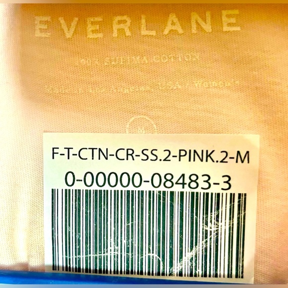 NWT Everlane 100% Supima Cotton Pink Short-Sleeved Crewneck T-Shirt, XS and M - Picture 12 of 13